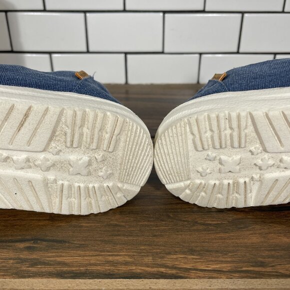 Hey Dude Wendy Womens Size 6 Shoes Sparkling Denim Blue Moc Toe Comfort Slip On - Picture 9 of 13